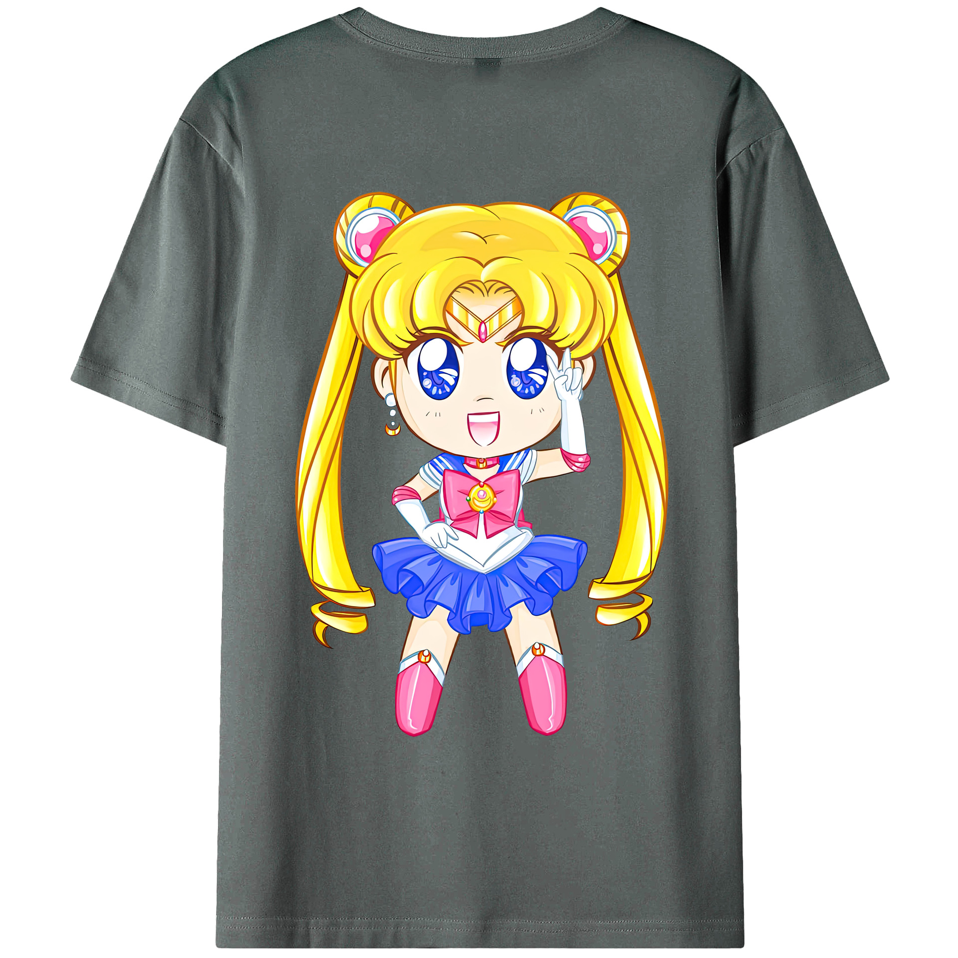 （画像用） 美少女戦士セーラームーン 月野 うさぎ つきの うさぎ Sailor Moon Tsukino Usagi 綿100％ メンズ半袖Tシャツ（バックプリント） 通気性